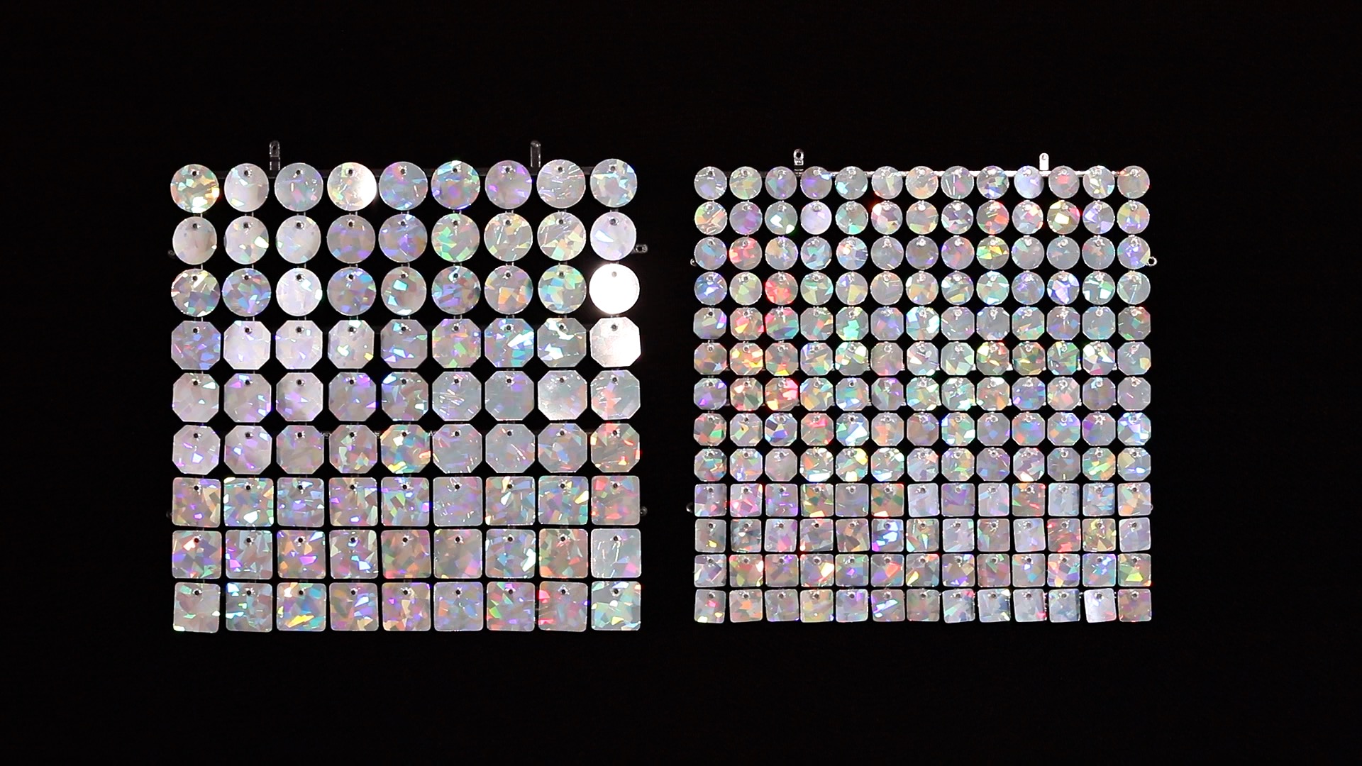 200 Rainbow Crystals Dynamic Sequin Panels ShimmerTech